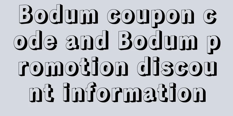 Bodum coupon code and Bodum promotion discount information