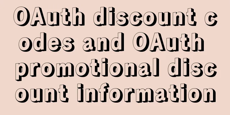 OAuth discount codes and OAuth promotional discount information