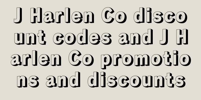 J Harlen Co discount codes and J Harlen Co promotions and discounts