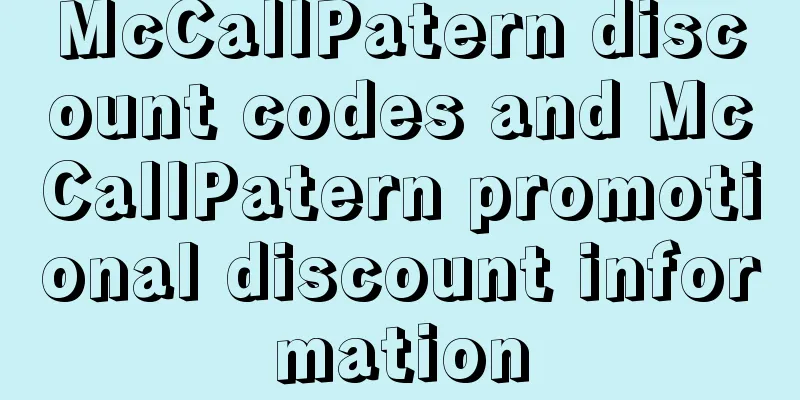 McCallPatern discount codes and McCallPatern promotional discount information